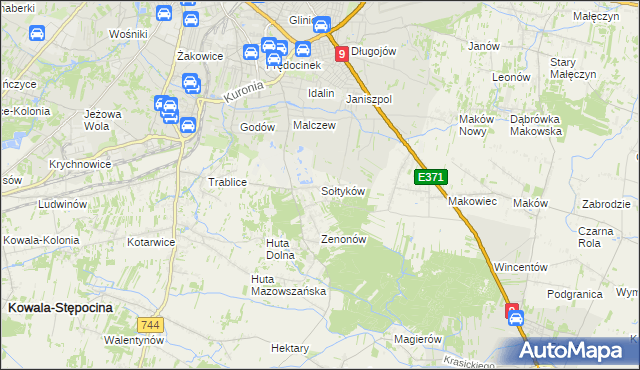 mapa Sołtyków gmina Skaryszew, Sołtyków gmina Skaryszew na mapie Targeo