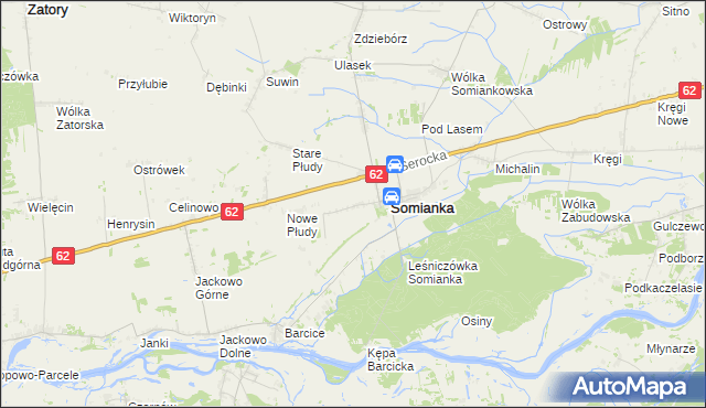 mapa Somianka-Parcele, Somianka-Parcele na mapie Targeo