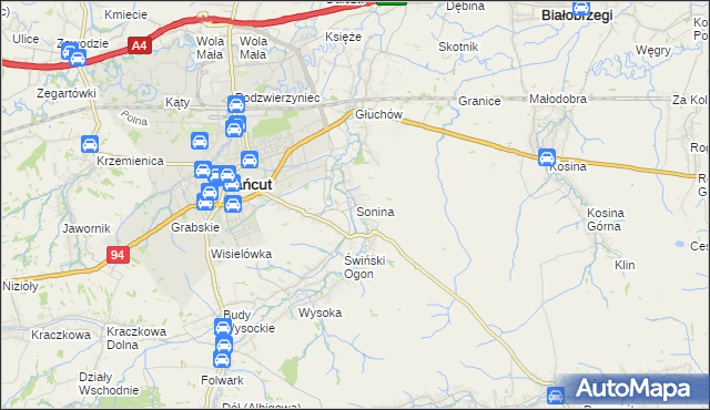 mapa Sonina, Sonina na mapie Targeo