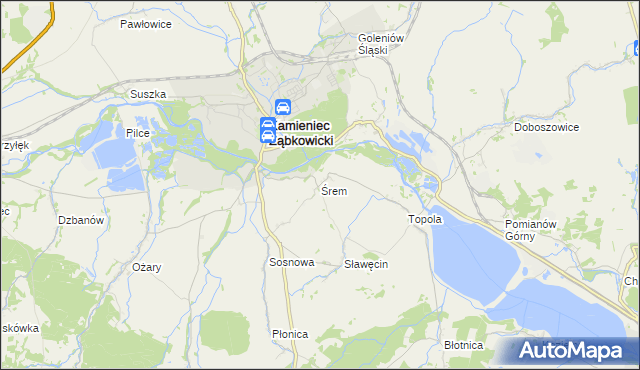 mapa Śrem gmina Kamieniec Ząbkowicki, Śrem gmina Kamieniec Ząbkowicki na mapie Targeo