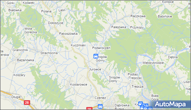 mapa Srogów Górny, Srogów Górny na mapie Targeo