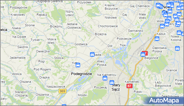 mapa Stadła, Stadła na mapie Targeo