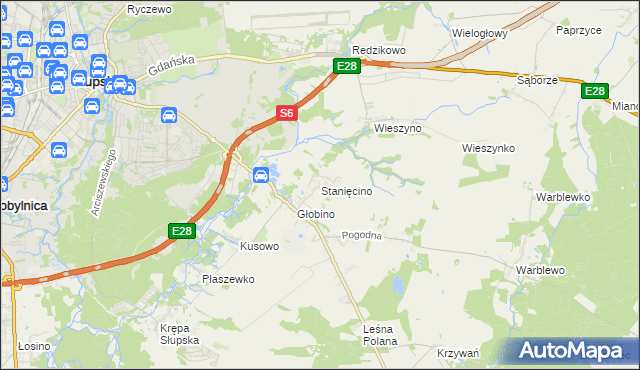mapa Stanięcino, Stanięcino na mapie Targeo
