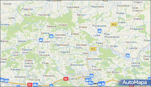 mapa Stanisław Dolny, Stanisław Dolny na mapie Targeo