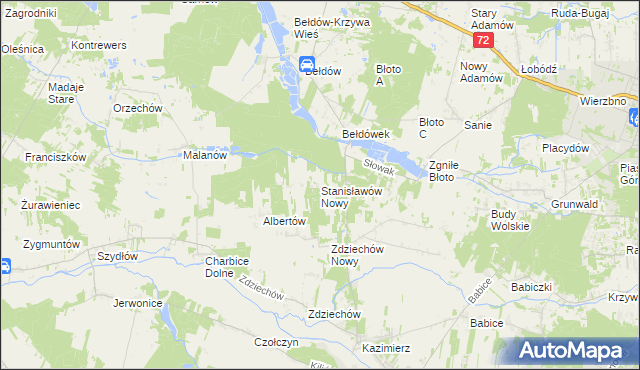 mapa Stanisławów Nowy, Stanisławów Nowy na mapie Targeo