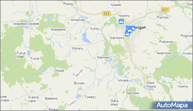 mapa Stanowo gmina Dzierzgoń, Stanowo gmina Dzierzgoń na mapie Targeo