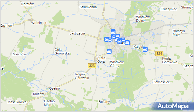 mapa Stara Góra gmina Góra, Stara Góra gmina Góra na mapie Targeo