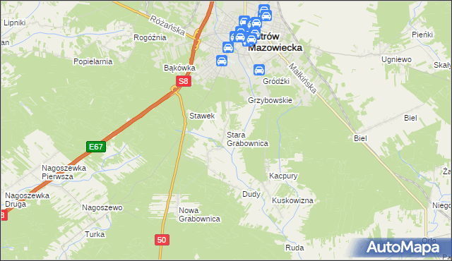 mapa Stara Grabownica, Stara Grabownica na mapie Targeo