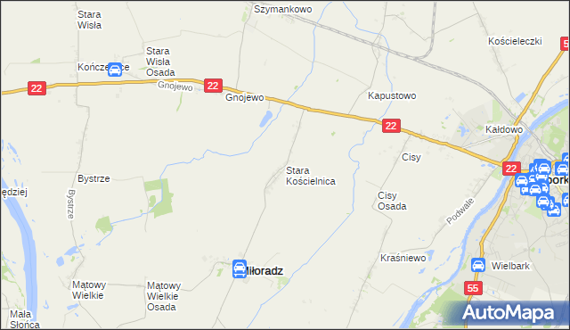 mapa Stara Kościelnica, Stara Kościelnica na mapie Targeo