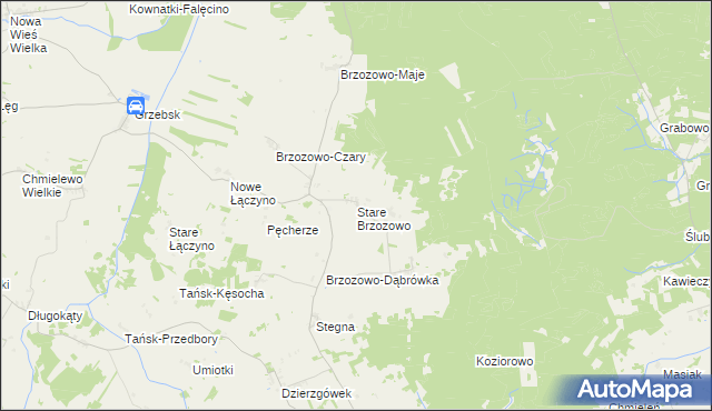 mapa Stare Brzozowo, Stare Brzozowo na mapie Targeo