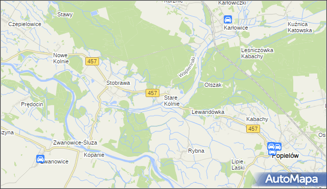 mapa Stare Kolnie, Stare Kolnie na mapie Targeo