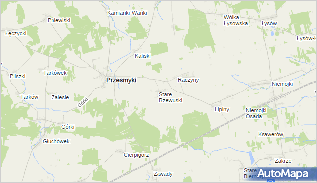 mapa Stare Rzewuski, Stare Rzewuski na mapie Targeo