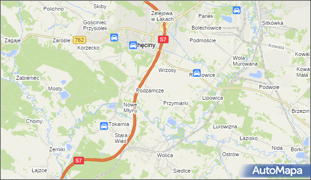 mapa Starochęciny, Starochęciny na mapie Targeo