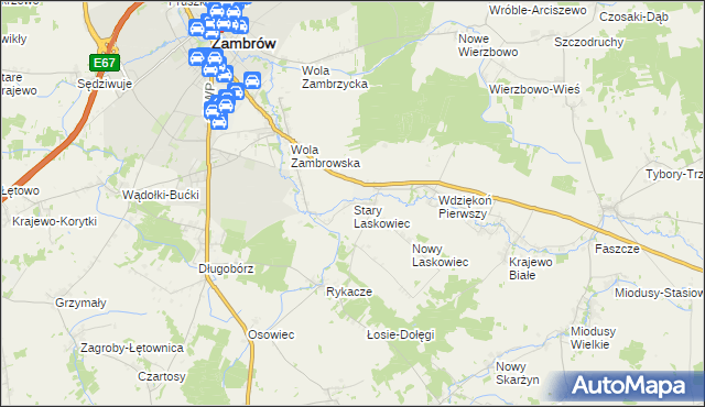 mapa Stary Laskowiec, Stary Laskowiec na mapie Targeo