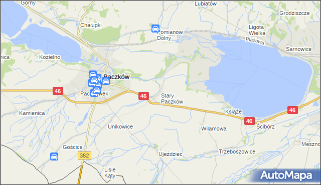 mapa Stary Paczków, Stary Paczków na mapie Targeo