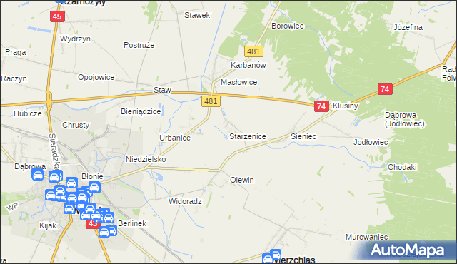 mapa Starzenice, Starzenice na mapie Targeo