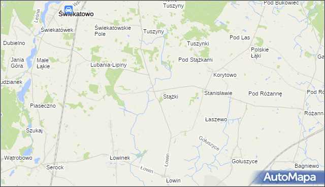 mapa Stążki gmina Świekatowo, Stążki gmina Świekatowo na mapie Targeo
