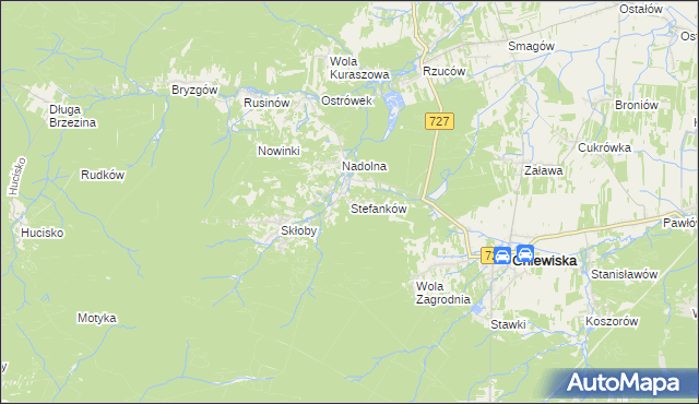 mapa Stefanków gmina Chlewiska, Stefanków gmina Chlewiska na mapie Targeo