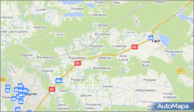 mapa Stefanów gmina Gostynin, Stefanów gmina Gostynin na mapie Targeo