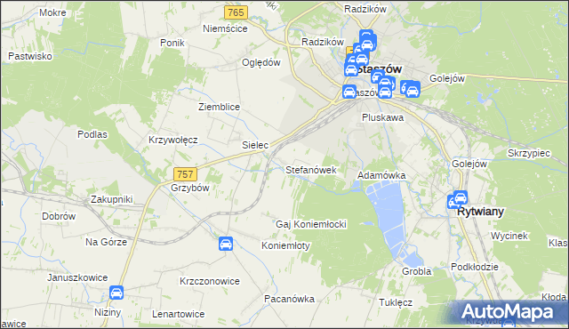mapa Stefanówek, Stefanówek na mapie Targeo