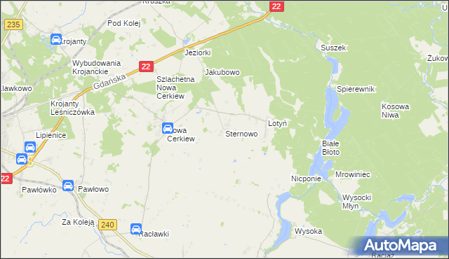 mapa Sternowo, Sternowo na mapie Targeo