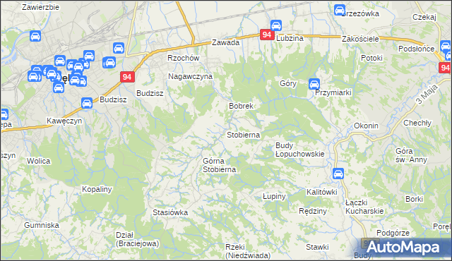 mapa Stobierna gmina Dębica, Stobierna gmina Dębica na mapie Targeo