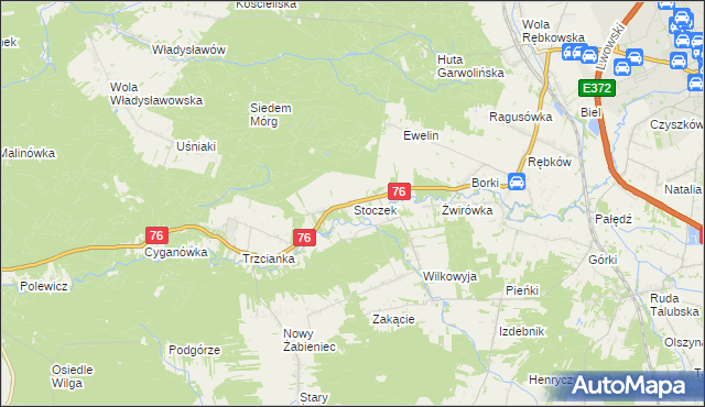 mapa Stoczek gmina Garwolin, Stoczek gmina Garwolin na mapie Targeo