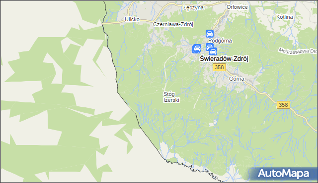 mapa Stóg Izerski, Stóg Izerski na mapie Targeo