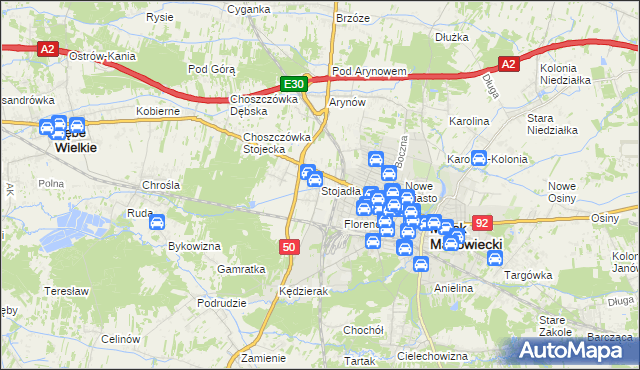 mapa Stojadła, Stojadła na mapie Targeo