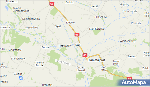 mapa Stok gmina Ulan-Majorat, Stok gmina Ulan-Majorat na mapie Targeo
