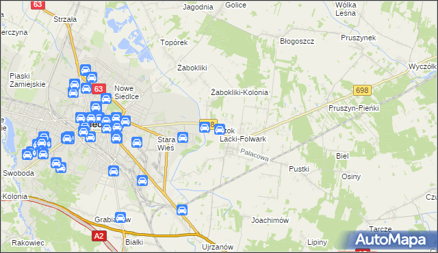 mapa Stok Lacki-Folwark, Stok Lacki-Folwark na mapie Targeo