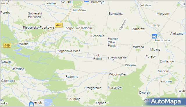 mapa Stok Polski, Stok Polski na mapie Targeo