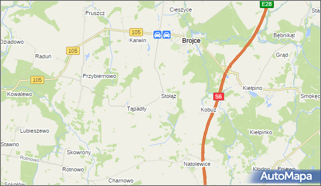 mapa Stołąż, Stołąż na mapie Targeo