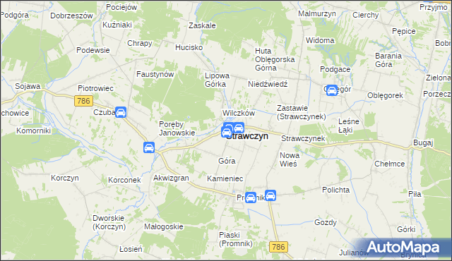 mapa Strawczyn, Strawczyn na mapie Targeo