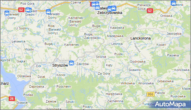 mapa Stronie gmina Stryszów, Stronie gmina Stryszów na mapie Targeo