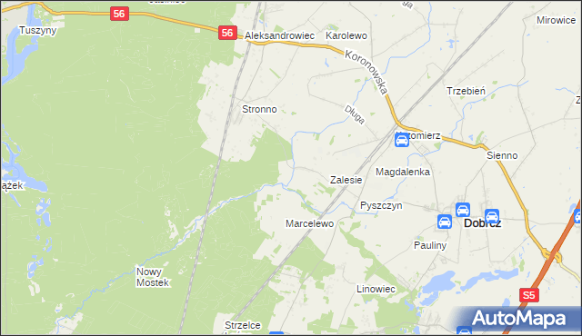 mapa Stronno gmina Koronowo, Stronno gmina Koronowo na mapie Targeo
