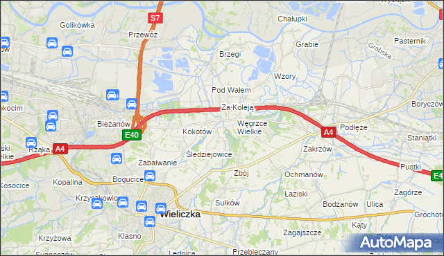 mapa Strumiany gmina Wieliczka, Strumiany gmina Wieliczka na mapie Targeo
