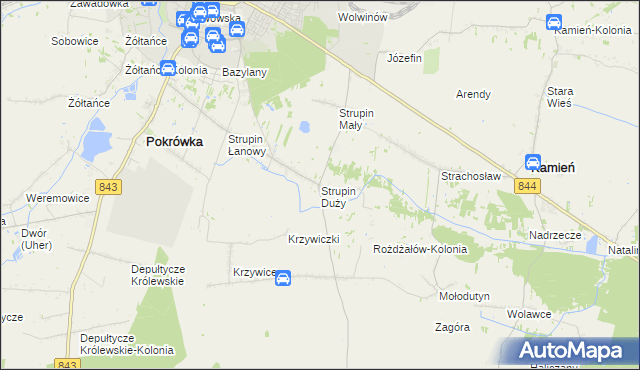 mapa Strupin Duży, Strupin Duży na mapie Targeo