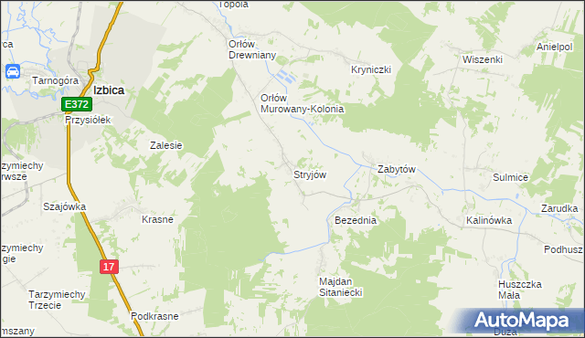 mapa Stryjów, Stryjów na mapie Targeo