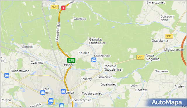 mapa Studzienice gmina Pszczyna, Studzienice gmina Pszczyna na mapie Targeo
