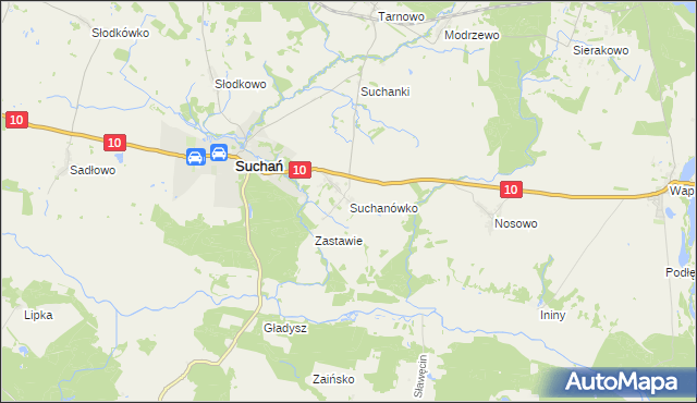 mapa Suchanówko, Suchanówko na mapie Targeo