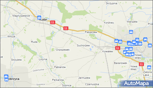 mapa Suchorzew, Suchorzew na mapie Targeo