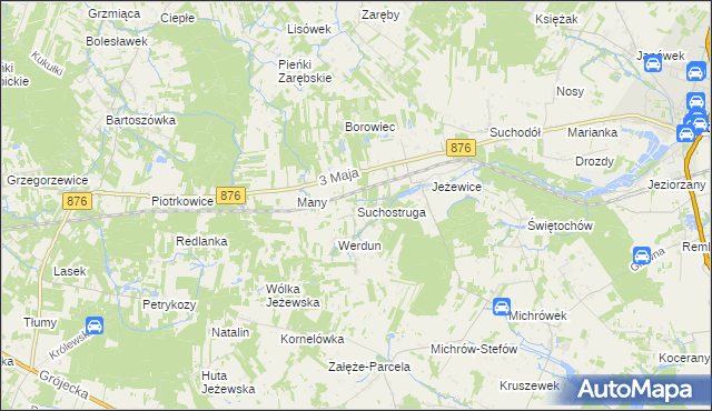 mapa Suchostruga, Suchostruga na mapie Targeo