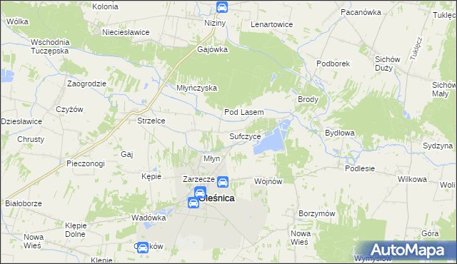 mapa Sufczyce, Sufczyce na mapie Targeo