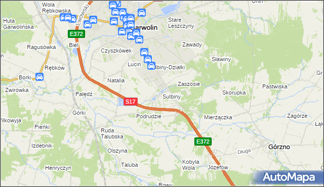 mapa Sulbiny, Sulbiny na mapie Targeo