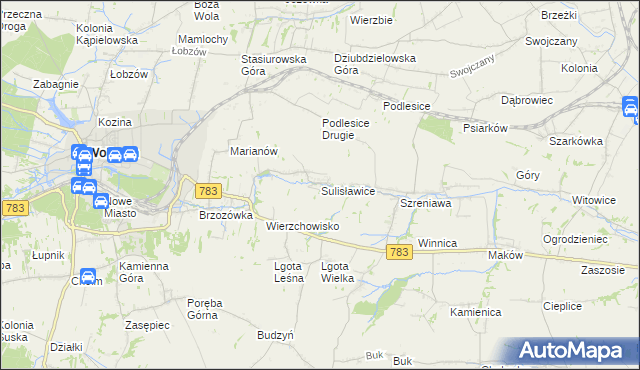 mapa Sulisławice gmina Wolbrom, Sulisławice gmina Wolbrom na mapie Targeo