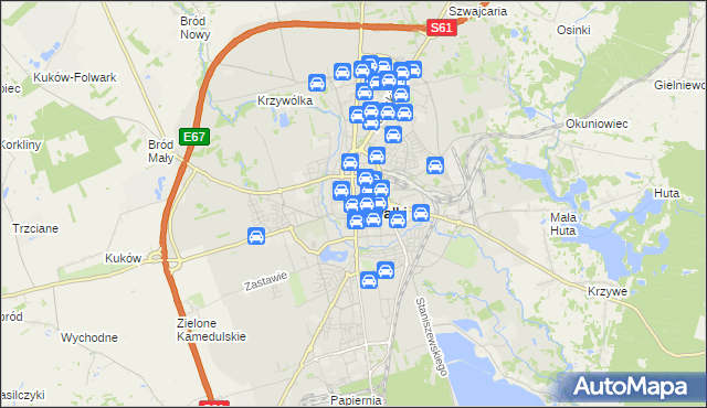 mapa Suwałk, Suwałki na mapie Targeo