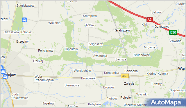 mapa Światonia, Światonia na mapie Targeo