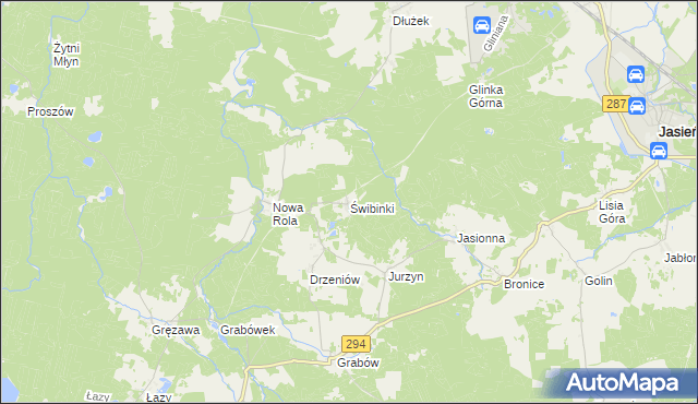 mapa Świbinki, Świbinki na mapie Targeo