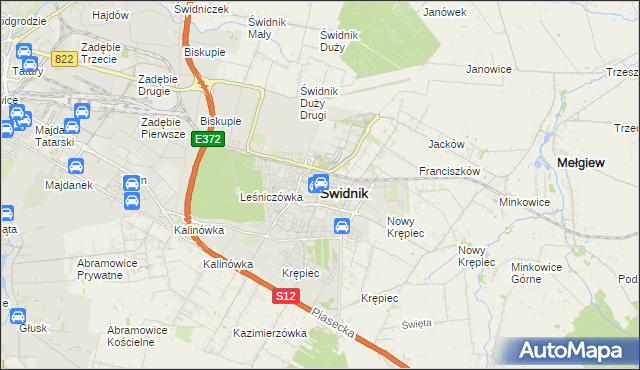 mapa Świdnika, Świdnik na mapie Targeo